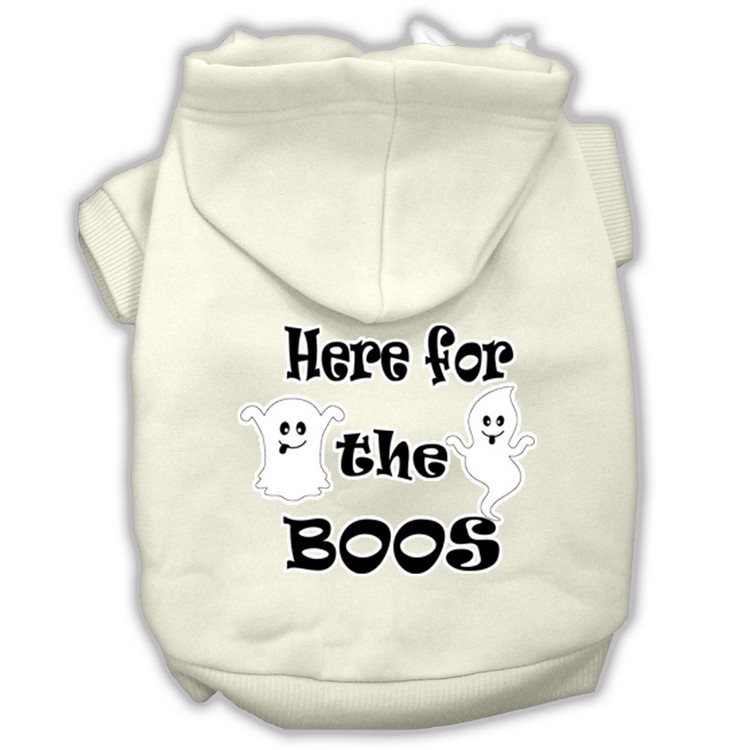 Here for the Boos Screenprint Dog Hoodie Cream S